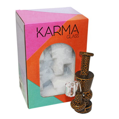 Karma | 6" Yellow Lightning Hourglass Glass Dab Rig