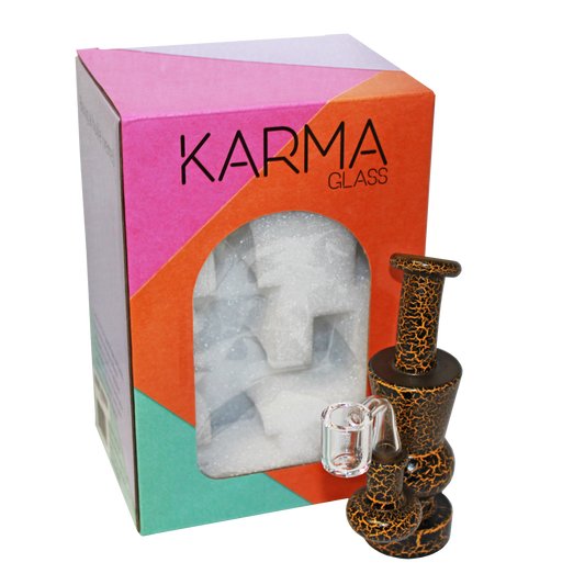 Karma | 6" Yellow Lightning Hourglass Glass Dab Rig