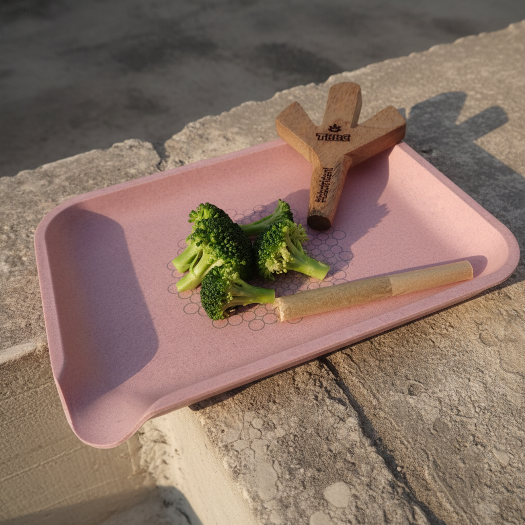 TBBC | Rose Bliss Eco Rolling Tray – Biodegradable Pulp, Sustainable & Stylish