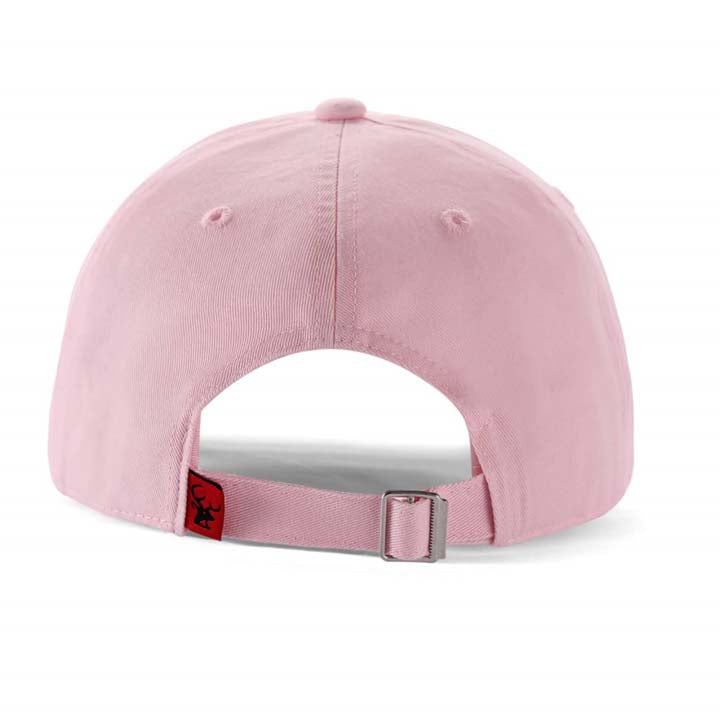 Low-Crown 6-Panel Embroidered Leaf Cap-Pink