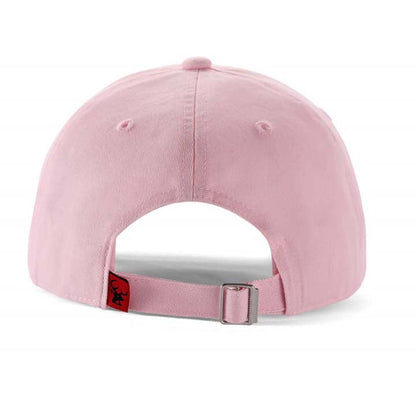 Low-Crown 6-Panel Embroidered Leaf Cap-Pink