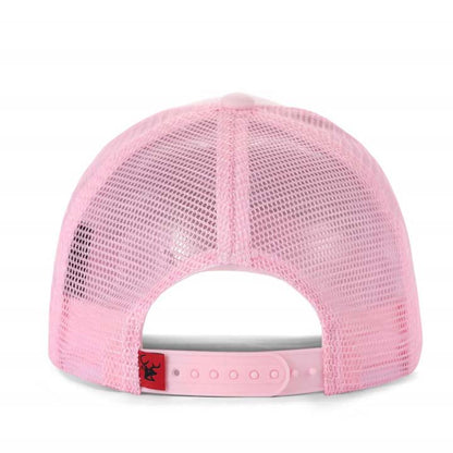 High-Crown 5-Panel Mesh Trucker Cap - Pink
