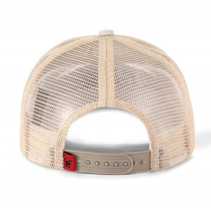 High-Crown 5-Panel “420” Embroidered Cap - Beige