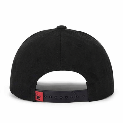 Low Crown Leaf Snapback Cap – Black