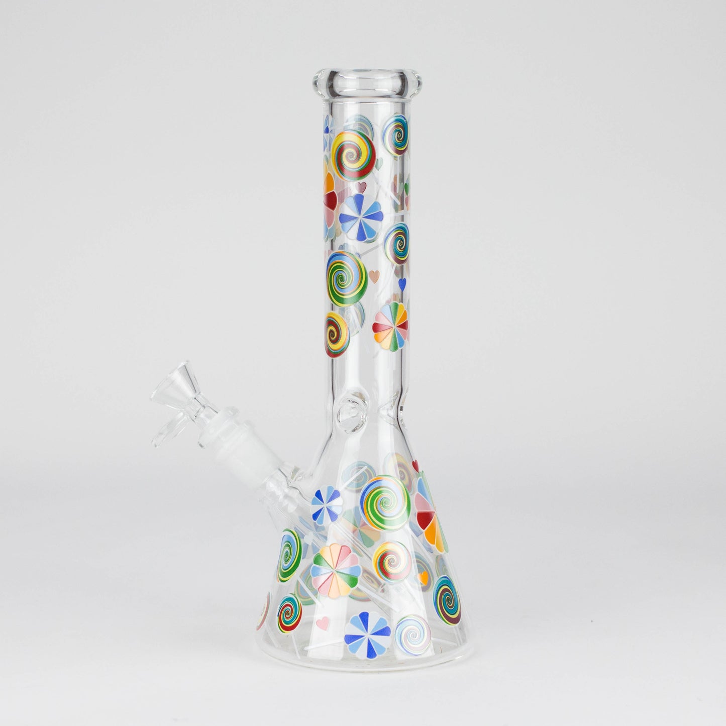 10" Glass Beaker Bong – Lollipops Design (Glow in the Dark)