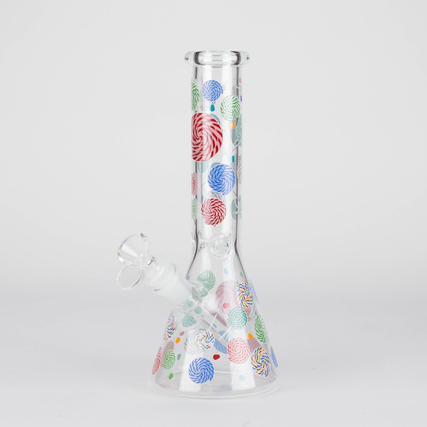10" Glass Beaker Bong – Lollipops Design (Glow in the Dark)