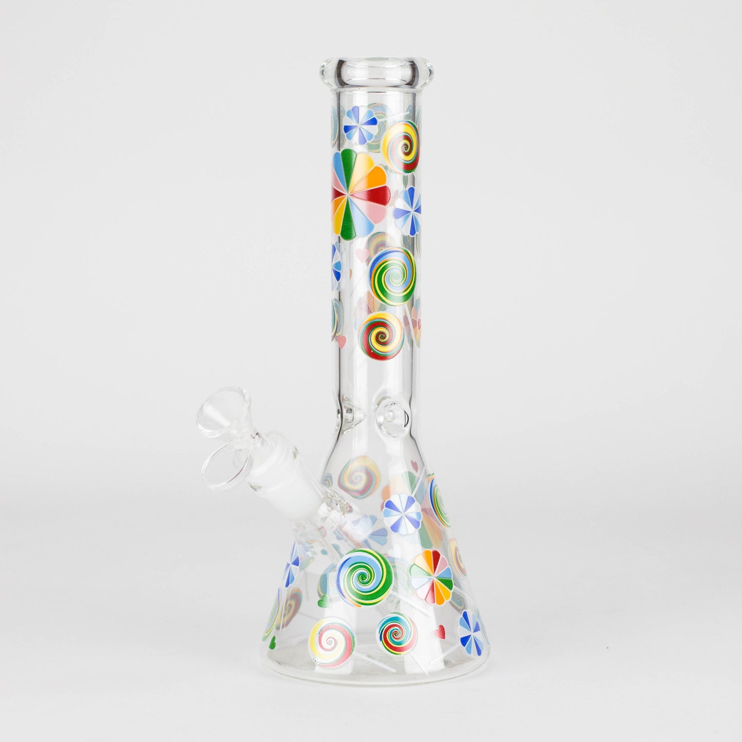 10" Glass Beaker Bong – Lollipops Design (Glow in the Dark)