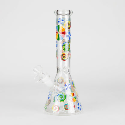10" Glass Beaker Bong – Lollipops Design (Glow in the Dark)
