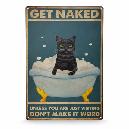 Funny Cat Vintage Metal Posters – 29 × 20 cm (Assorted Designs)
