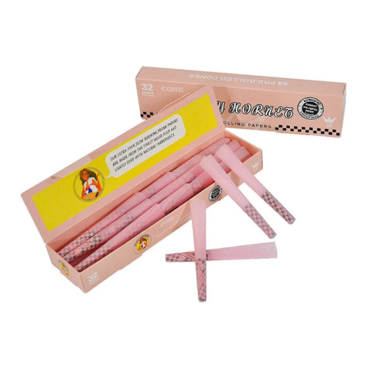 Lady Hornet Pink Pre-Rolled Cones – 78mm | Natural Unrefined Rolling Papers