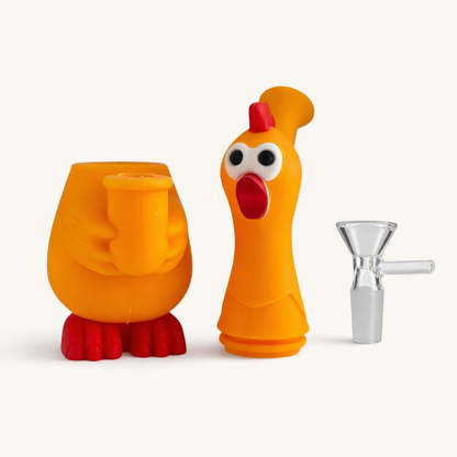 9" Screaming Chicken Silicone Waterpipe