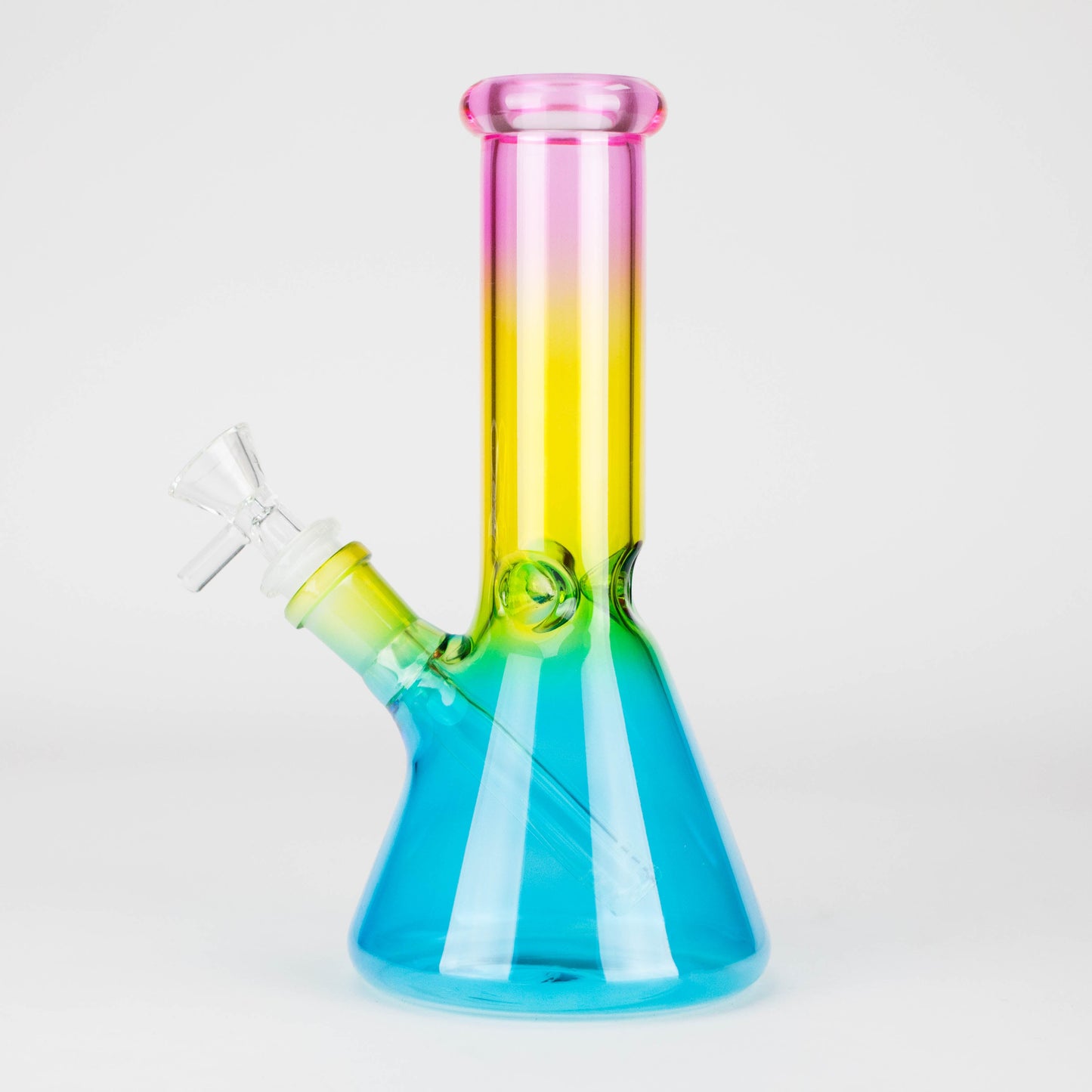 8" Three-Tone Color Glass Beaker Bong