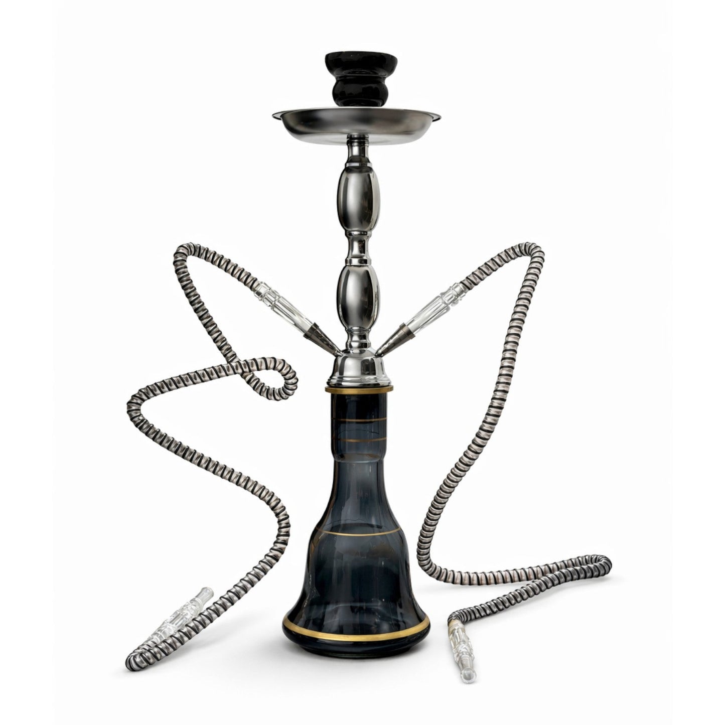 18" Dual Hose Hookah Set Black