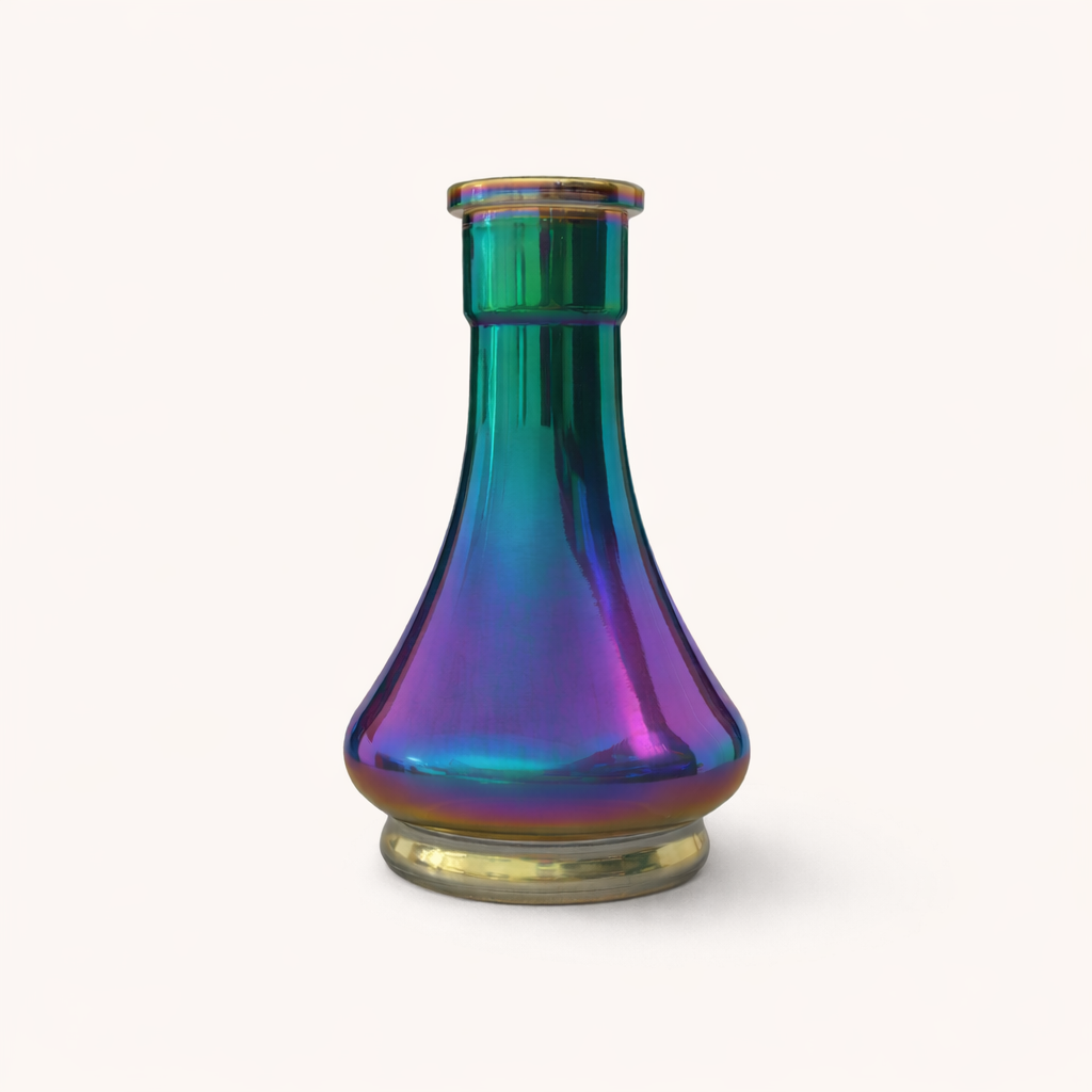 18" Dual-Hose Iridescent Glass Hookah