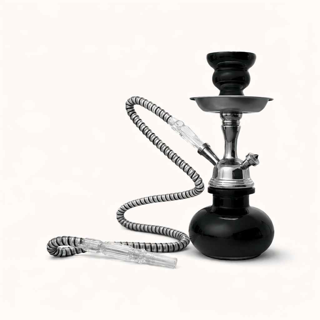 10" Mini Glass Hookah Set - Black