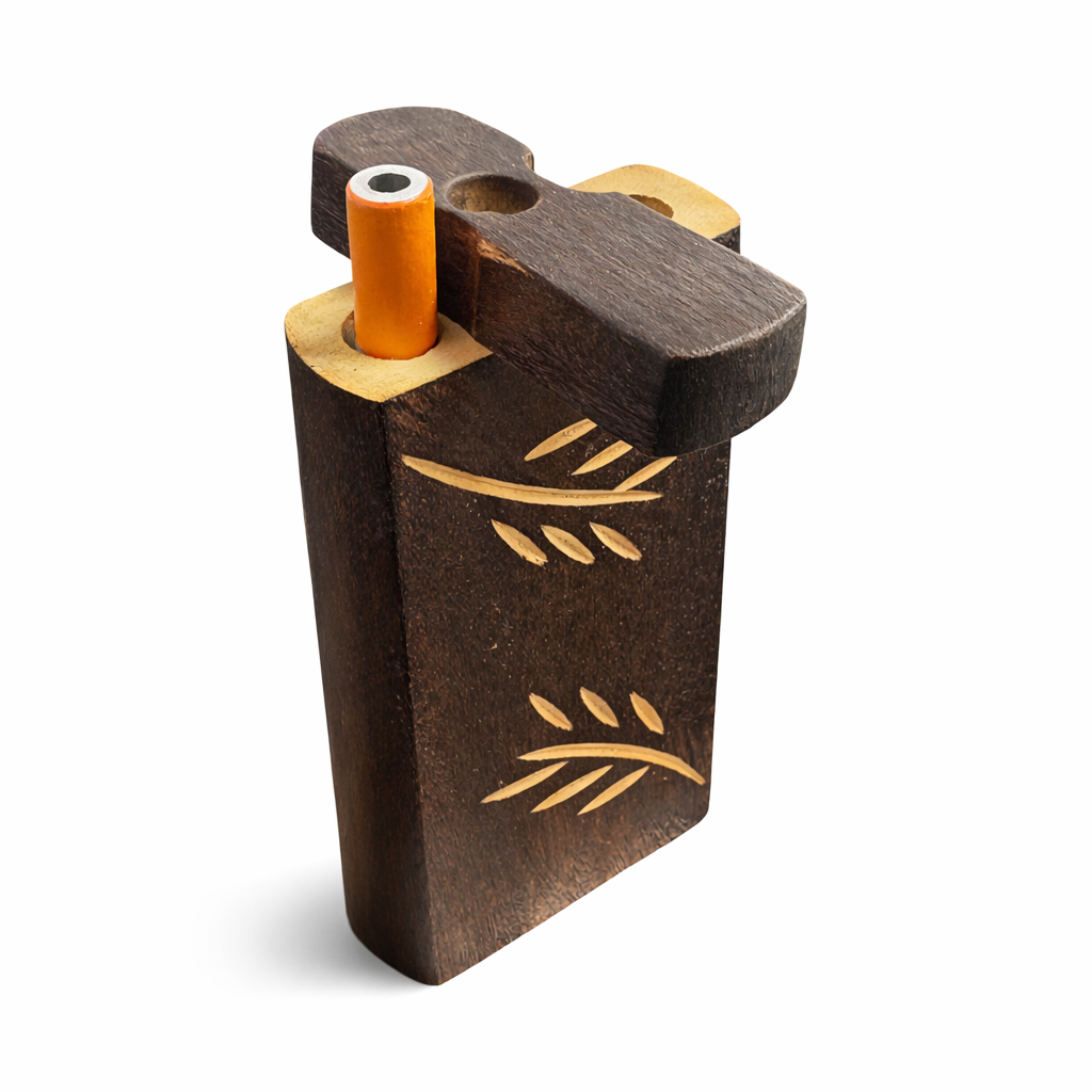 Wooden Dugout Set with One Hitter – Assorted Carved Designs