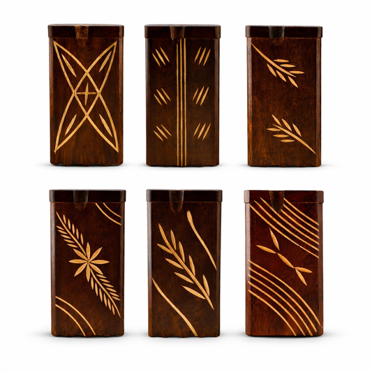 Wooden Dugout Set with One Hitter – Assorted Carved Designs