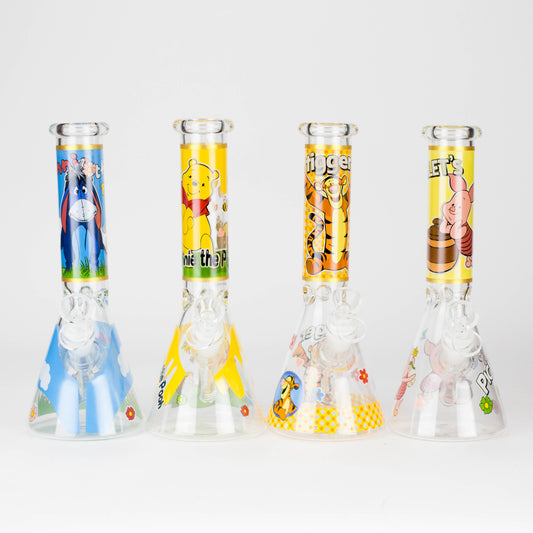 10" Cute Animals Design Glass Beaker Bong