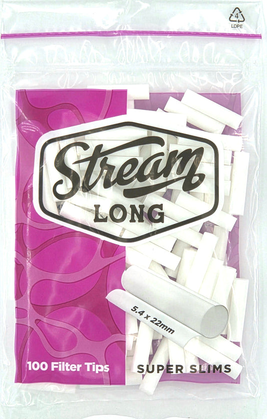 STREAM | Super Slims Long RYO Filters Display Carton - 12 Bags (Mono Type)