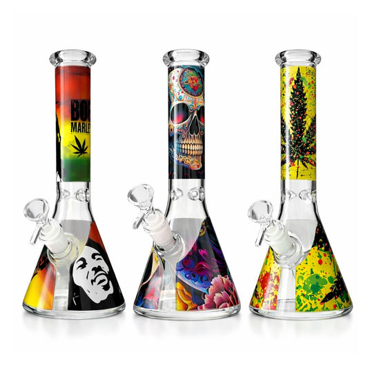 Vibe Series 10” Graphic Beaker Bong
