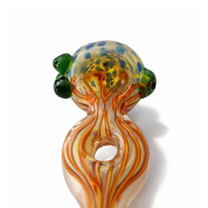 5” Artistic Double Glass Hand Pipe-Assorted Color