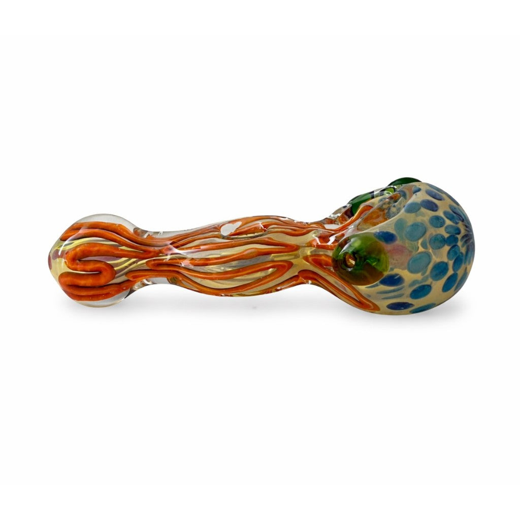 5” Artistic Double Glass Hand Pipe-Assorted Color