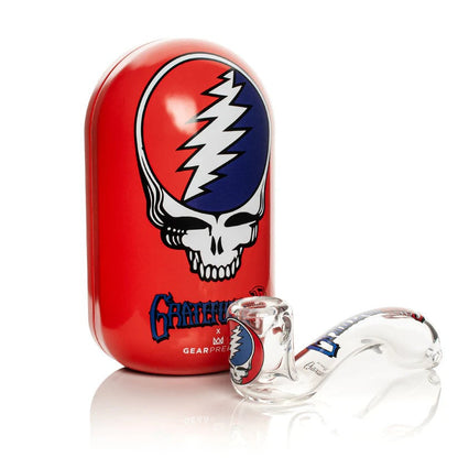 Grateful Dead x GEAR Premium® | 5.5" Steal Your Face Sherlock Hand Pipe In Collectible Tin