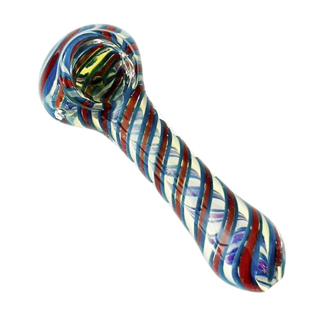 4-1/2" Fusion Spin Spoon Glass Pipe-2CT Assorted