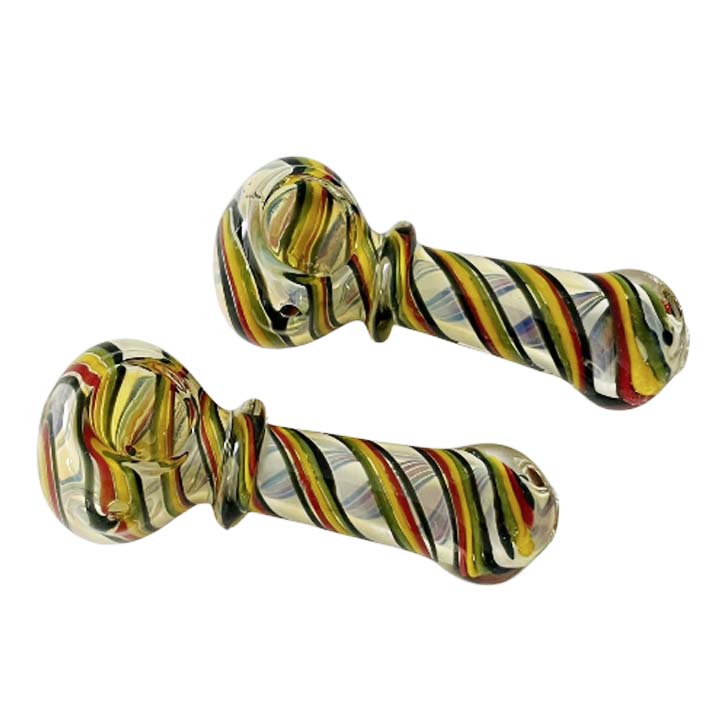 4-1/2" Candy Glass Wand Design Pipe -2ct