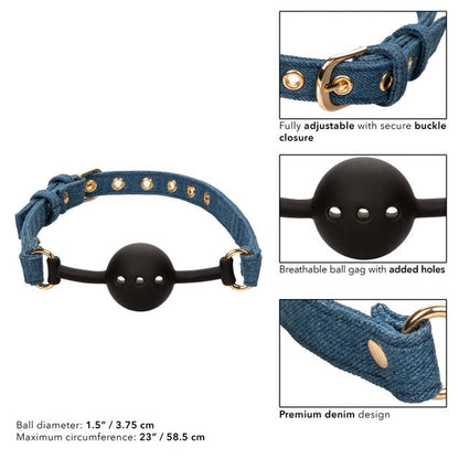 Ride 'Em Premium Denim Collection Ball Gag