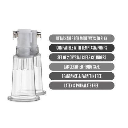 Blush - Temptasia - Nipple Pumping Cylinders Set of 2 (0.75" Dia)