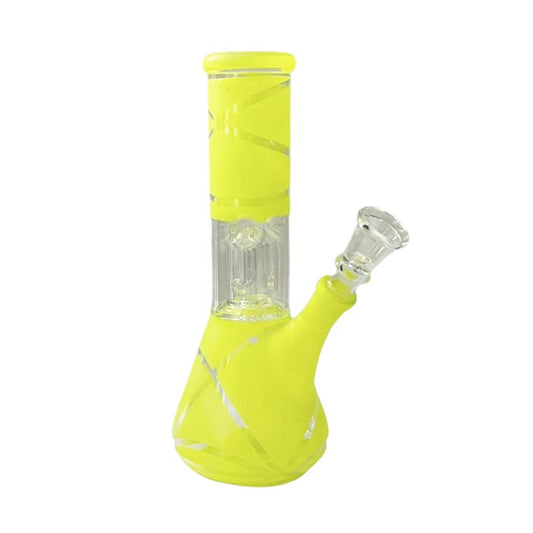 8” Color Spiral Beaker Bong – Built-In Perc