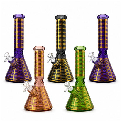 12.5" Plaid Beaker Bong with Gift Box