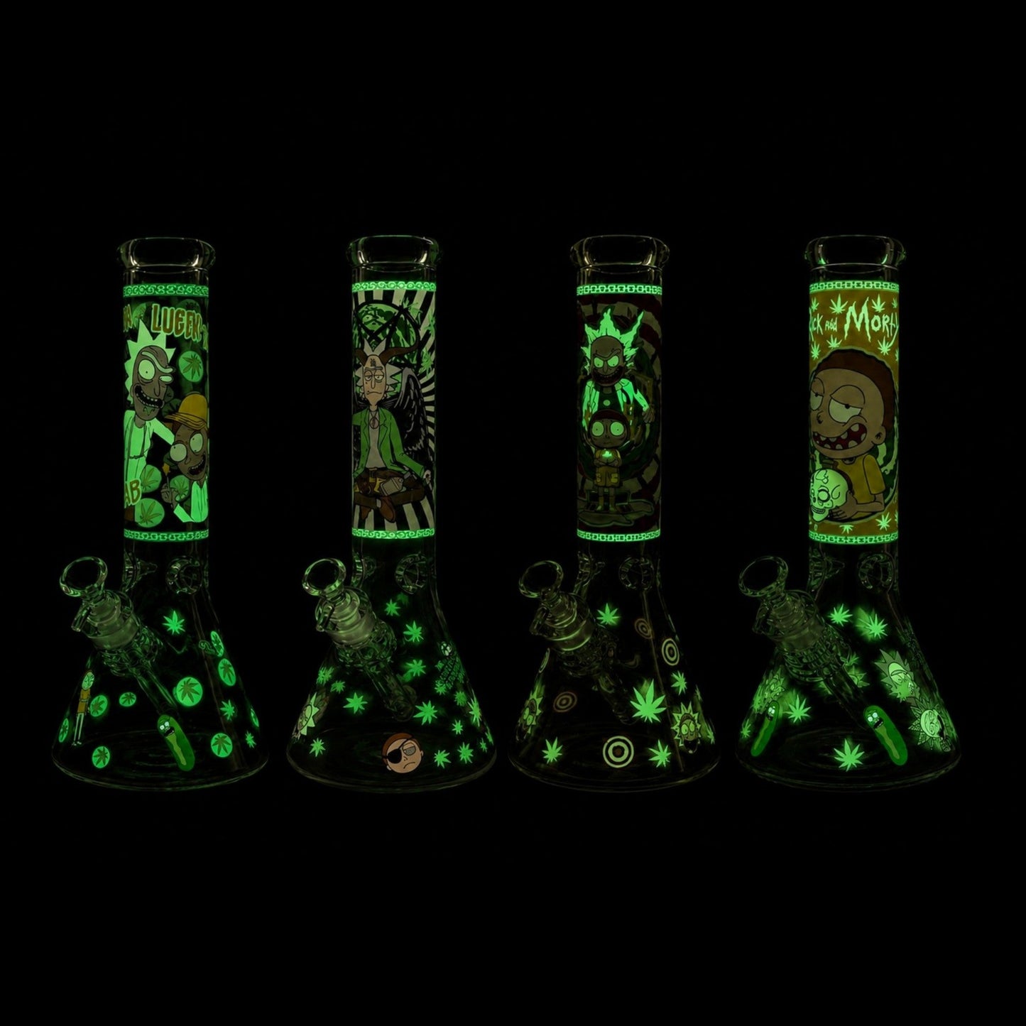 14" 7mm Interdimensional Glow Beaker Bong