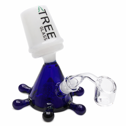 Tree Glass | 5" Splash Cup with Banger Glass Rig  (Blue)