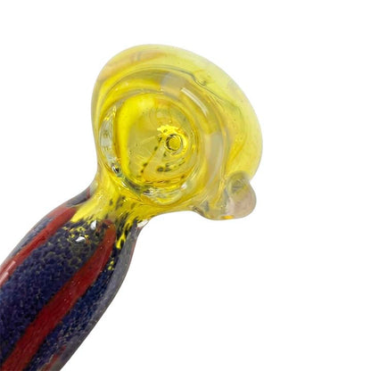 4.5" Striped Fumed Glass Hand Pipe