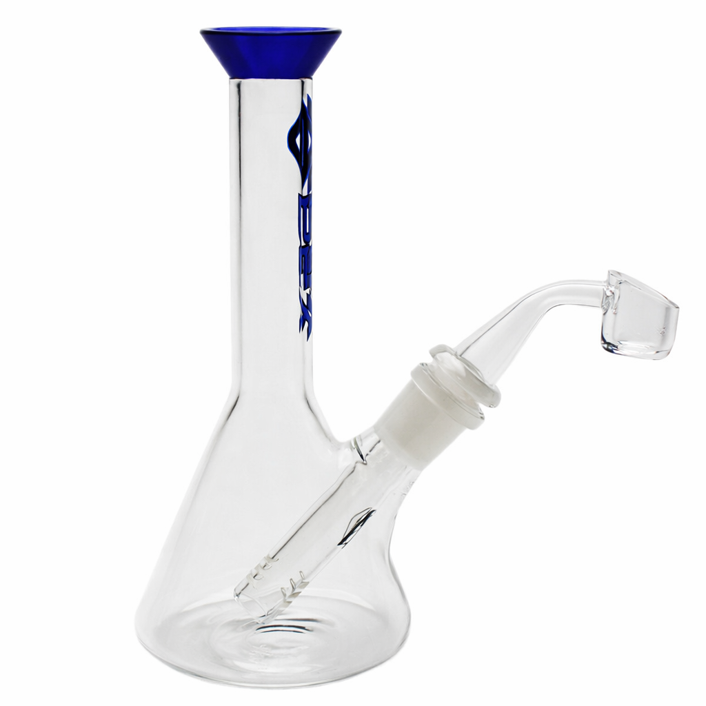 Apex | 7" Mini Beaker Glass Concentrate Rig with Banger (Blue)