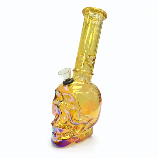 8″ Skull Glass Bong – Metallic Finish [GP2047]