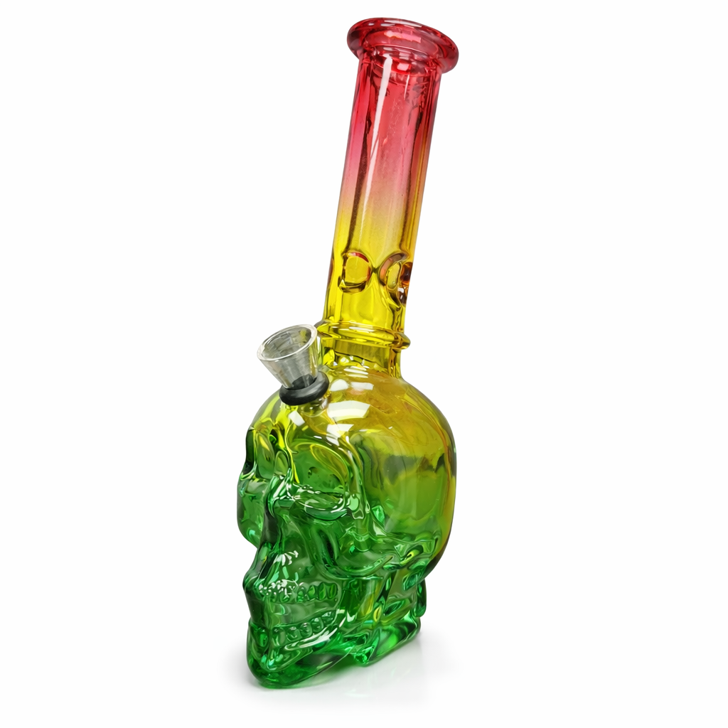 8″ Skull Glass Bong – Metallic Finish [GP2046]
