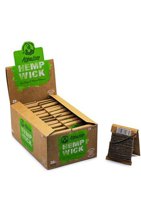 Afghan Hemp Hemp Wick 20 ft Display of 24