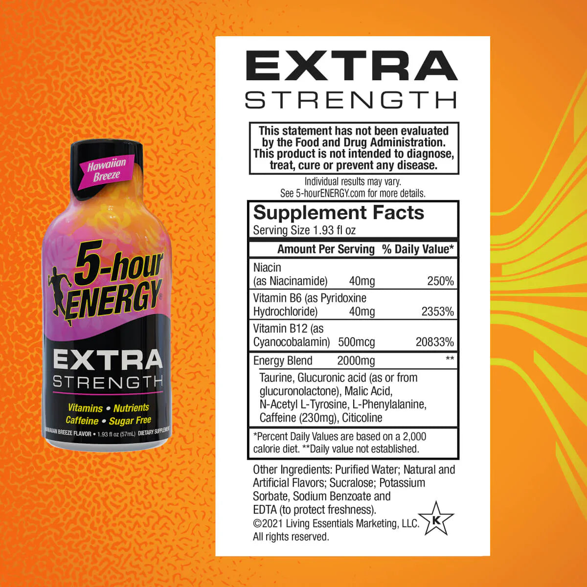 Hawaiian Breeze Flavor Extra Strength 5-hour ENERGY Drink
