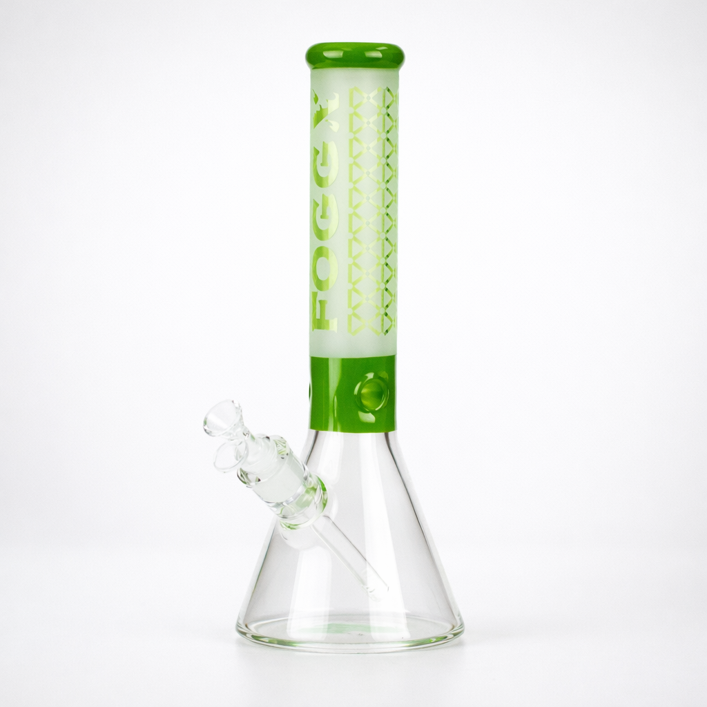 FOGGX | 14" Sandblasted Beaker Glass Water Pipe – 7mm Thick [FT321]