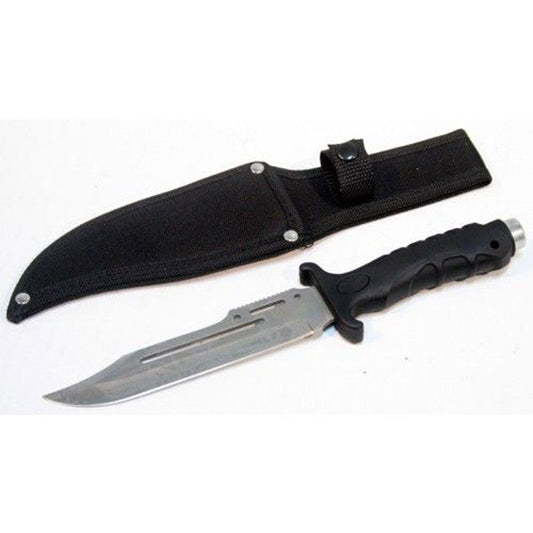 10.5″ Hunting Knife Black Handle and Black Sheath [6418]
