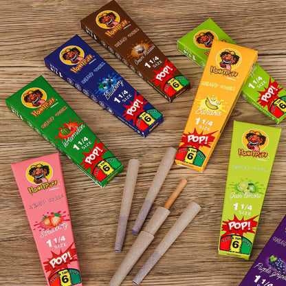 Honeypuff | 1 1/4 Size Fruit flavor tip 6pk Hemp cones Box of 20_1