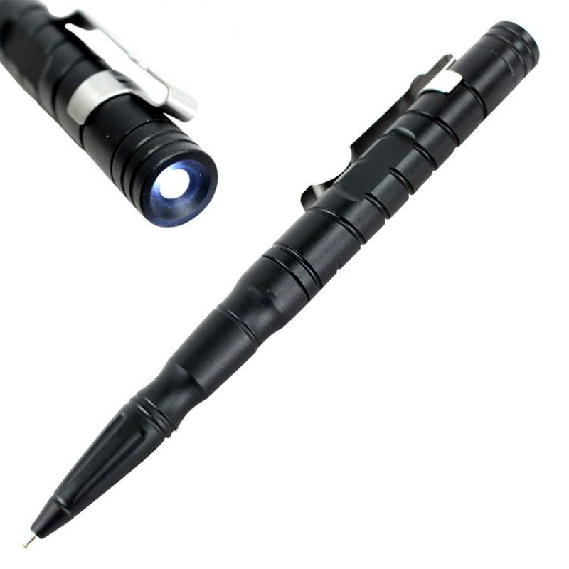 6″ Tactical Pen with LED Light – Black Self-Defense & Utility Tool [9803]