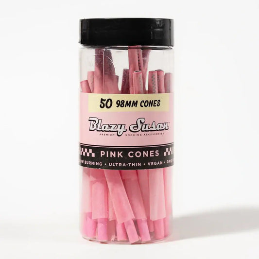 Blazy Susan | Pink Pre-Rolled Cones – 98mm - 50-Count Jar