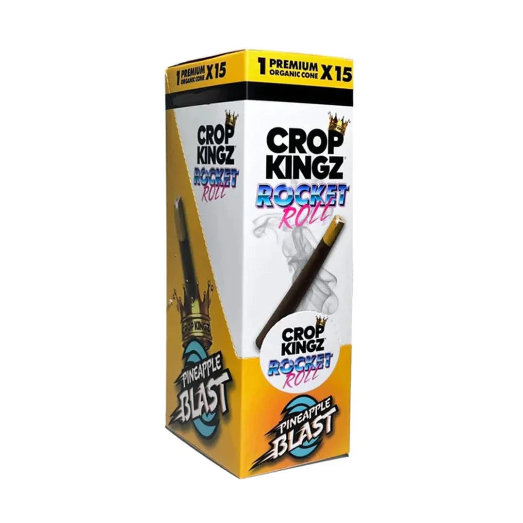 Crop Kingz | Rocket Rolls – Pre-Rolled Hemp Cones with Edible Candy Tip (15 Packs / Box)