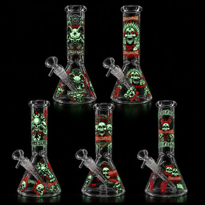 10" Glow-in-the-Dark Skull Graphic Beaker