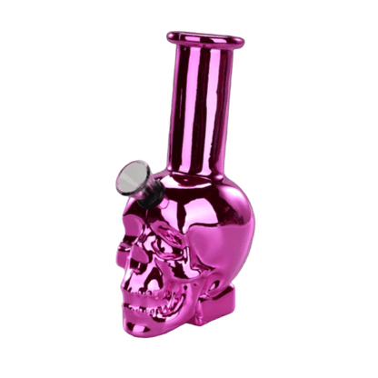 6″ Chrome Reaper Skull Edition Mini Glass Bong – Metallic Finish [JBLMIN-05-16]