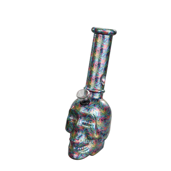 8″ Skull Printing Glass Bong [JBLX-11-3]